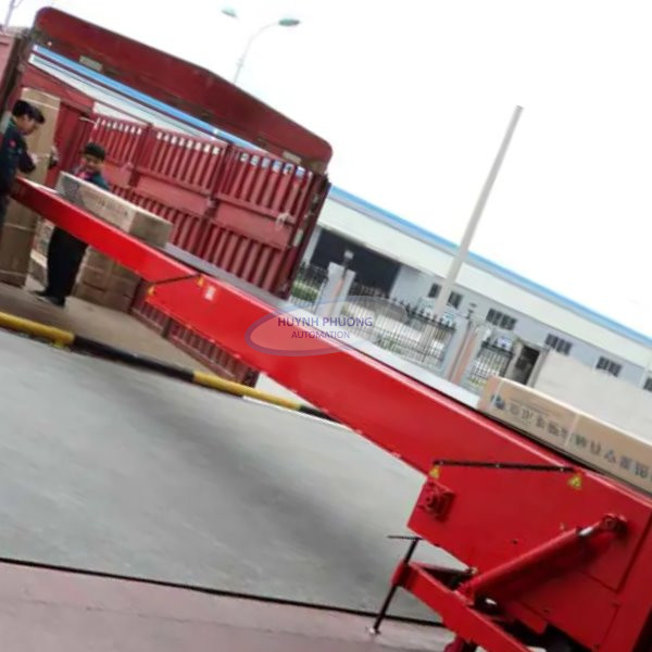 Băng tải co rút nâng hạ chuyển hàng lên xe - Huynhphuong